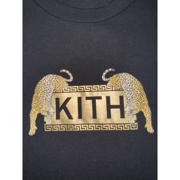 KITH x Versace Black Gold Jaguar Logo Cotton Short Sleeve T-Shirt Medium M - Picture 5 of 9